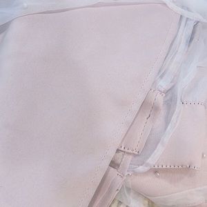 Blush pink curtains w pearls